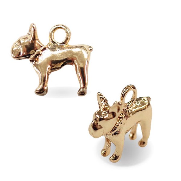 画像2: (kara03201)【お取り寄せ商品 10個セット販売】動物 チャーム( ミール皿 ・ セッティング台 ) ミニ ドッグ チャーム 犬  わんこ タイプA アクセサリー 立体パーツ  (2)