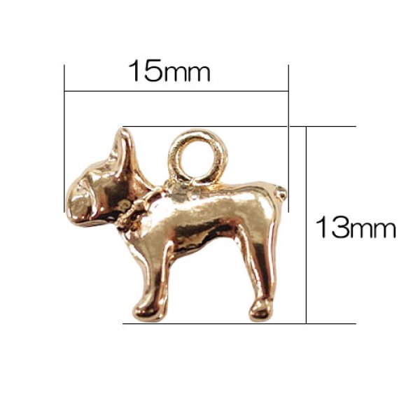 画像3: (kara03201)【お取り寄せ商品 10個セット販売】動物 チャーム( ミール皿 ・ セッティング台 ) ミニ ドッグ チャーム 犬  わんこ タイプA アクセサリー 立体パーツ  (3)