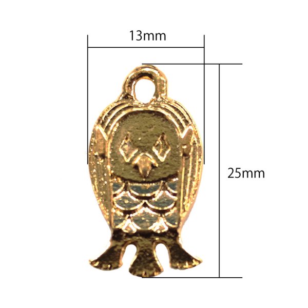 画像2: (kara53601)【お取り寄せ商品 10個セット販売】 守り チャーム( ミール皿 ・ セッティング台 )  アマビエ ゴールド  アクセサリー  (2)
