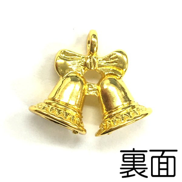 画像2: (kara73201)【お取り寄せ商品 10個セット販売】冬 チャーム( ミール皿 ・ セッティング台 )   ベル 2色展開  アクセサリー クリスマス (2)