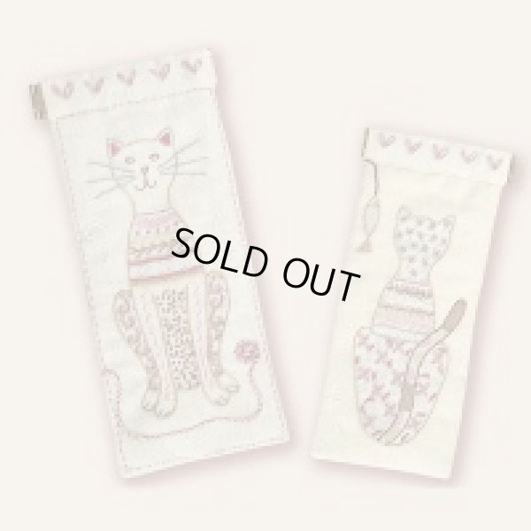 画像4: (by00921)初心者向け 刺繍キット フランス製　猫のメガネケース ししゅう (4)