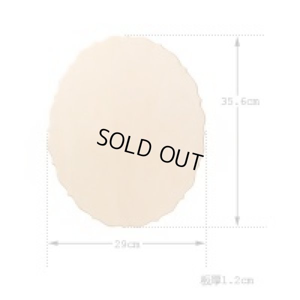 画像2: 【ウッドベース】 (bp01045) ラージ スカラップ オーバル デコパージュ トールペイント 木 土台 (2)