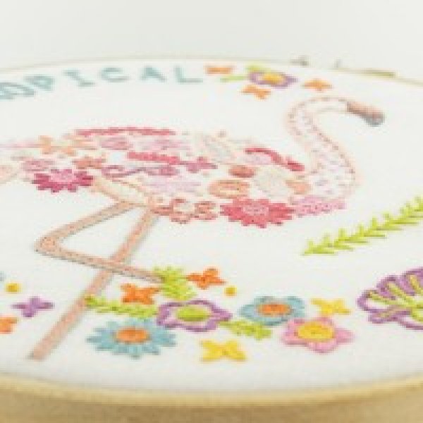 画像3: (by80202)初心者向け 刺繍キット フランス製 フラミンゴのゴントラン ししゅう  (3)