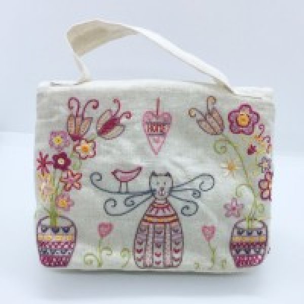 画像3: (by00924)中級者向け 刺繍キット フランス製 おうち型ポーチ ししゅう バッグ 小物入れ お弁当箱入れ (3)