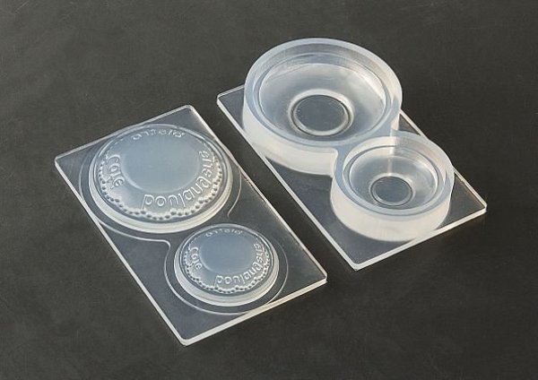 画像2: (ka1164) シリコンモールド　クレイジュエリー レトロプレート（フレンチ）2サイズ 立体型 1/12サイズ対応 調理器具 皿 キッチン雑貨 レジン ミニチュア バリが出にくい レジン 粘土 (2)