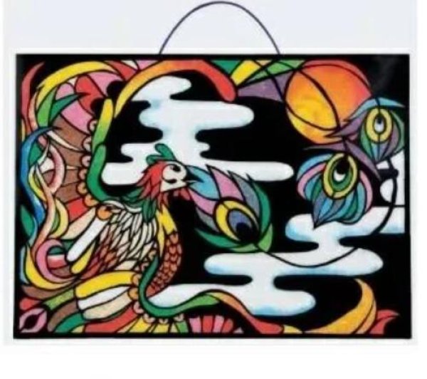 画像2: (ar374310)☆DIY☆切りえ砂絵セット ステンドグラス風 手作り インテリア 絵画 お手軽なアート ハンドメイドに♪ すなえ (2)