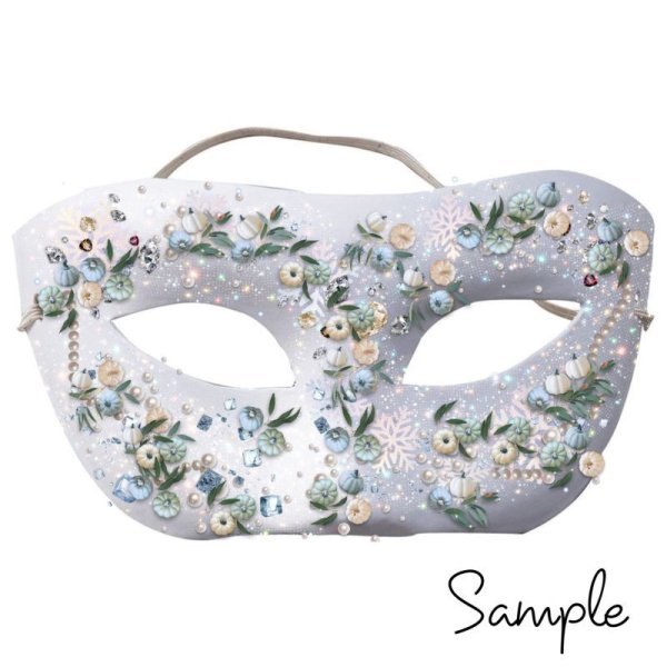 画像2: (ar38554)仮面舞踏会 マスク 土台 白地土台 紙製 白地 無地 ホワイト 白 デコパージュ お絵描き 土台 素材 材料 紙 ベネチアンマスク  (2)