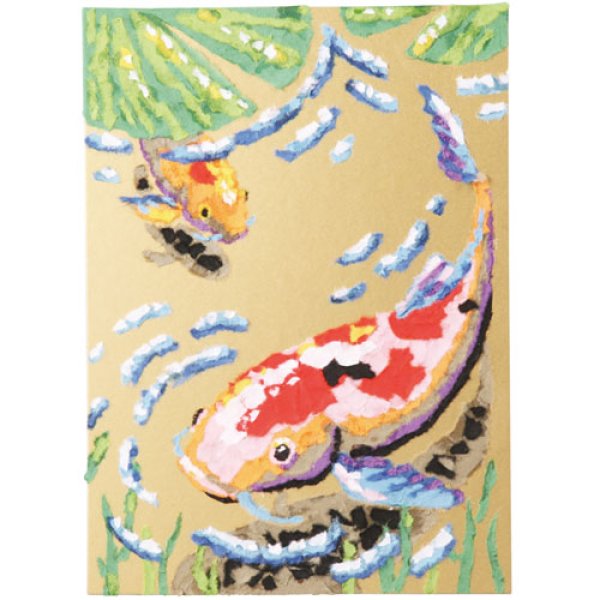 画像1: ちぎり絵セット金色ベース ちぎり絵 紙工作 ペーパークラフト ペーパーアート 材料 工作 クラフト ハンドメイド 手作り DIY  (1)