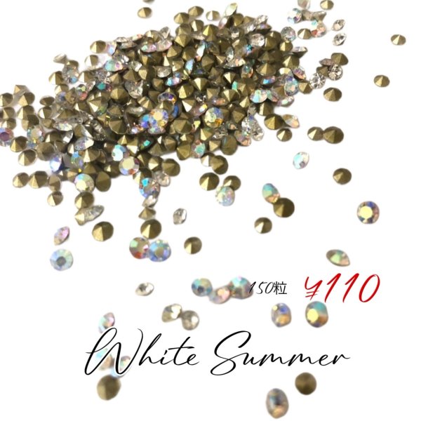 画像1: ★星印商品のみ同梱可★大特価★ジュエリア●White summer 美しいホワイトカラーミックス Vカット チャトンストーン 2色 約150粒 クリスタル クリスタルAB (1)