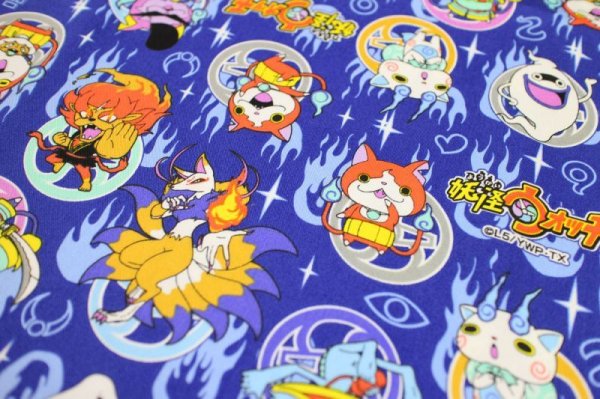 画像2: ★星印商品のみ同梱可★大人気!新柄 妖怪ウォッチ 布 10cm単位 ブルー オックス デコパージュにも! (2)