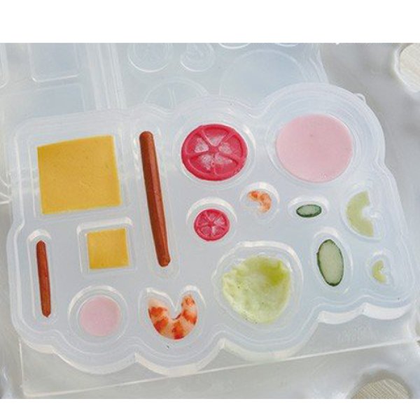 画像2: (ka1035)シリコンモールド 具材 トマト レタス シュリンプ ハム きゅうり サンドウィッチ用 立体型 フェイクフード ミニチュア食玩 (2)