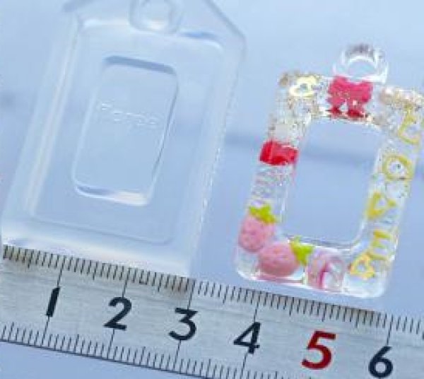 画像2: (sn374)シリコンモールド　デザインフレーム　長方形（抜き型角）　 (2)