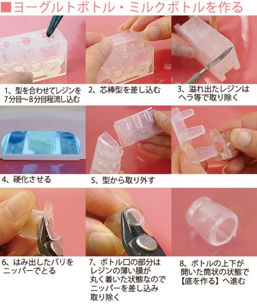 画像2: (sn656)シリコンモールド キッチン雑貨 ミルクボトル 牛乳瓶 MILK刻印入り 立体 3サイズ (2)