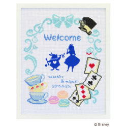 Op7467 刺繍キット ウェルカムボード 不思議の国のアリス ディズニー ウェルカムボード ウェディング 結婚式 二次会 初心者でも簡単 手作り クロス ステッチ 初級 中級 手芸 スワロ レジン ハンドメイドの激安通販 You