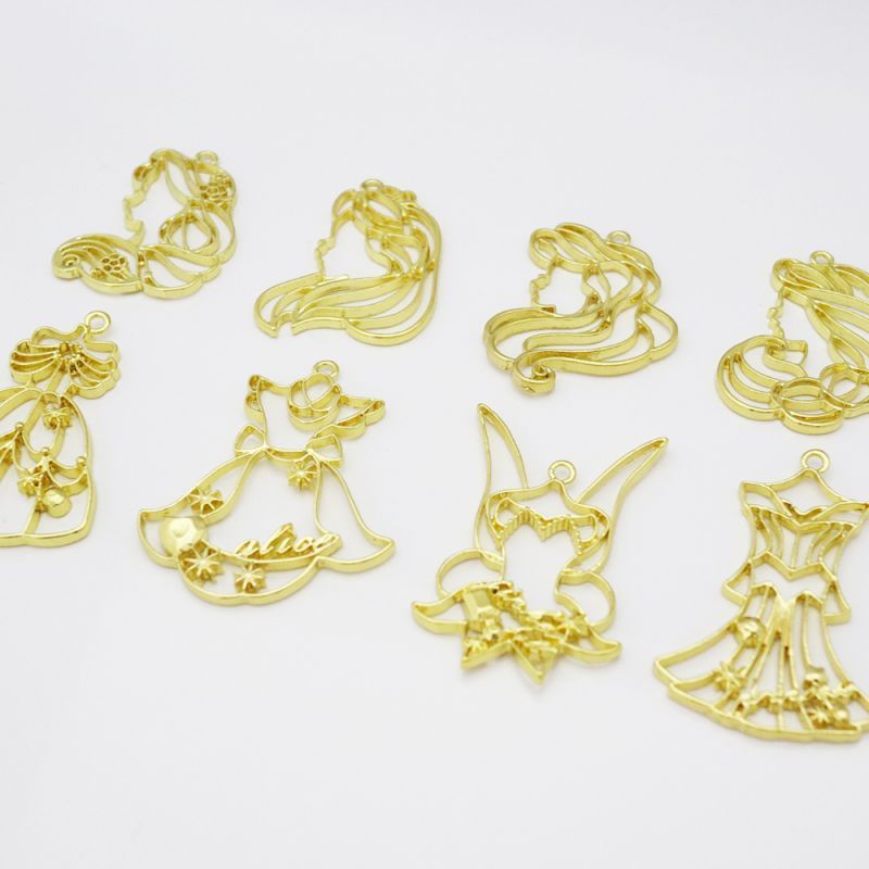 1326 レジン ミール皿 セッティング台 ゴールド マジカル プリンセスモチーフ ドレス デザイン お姫様 空枠 8種 スワロ レジン ハンドメイドの激安通販 You