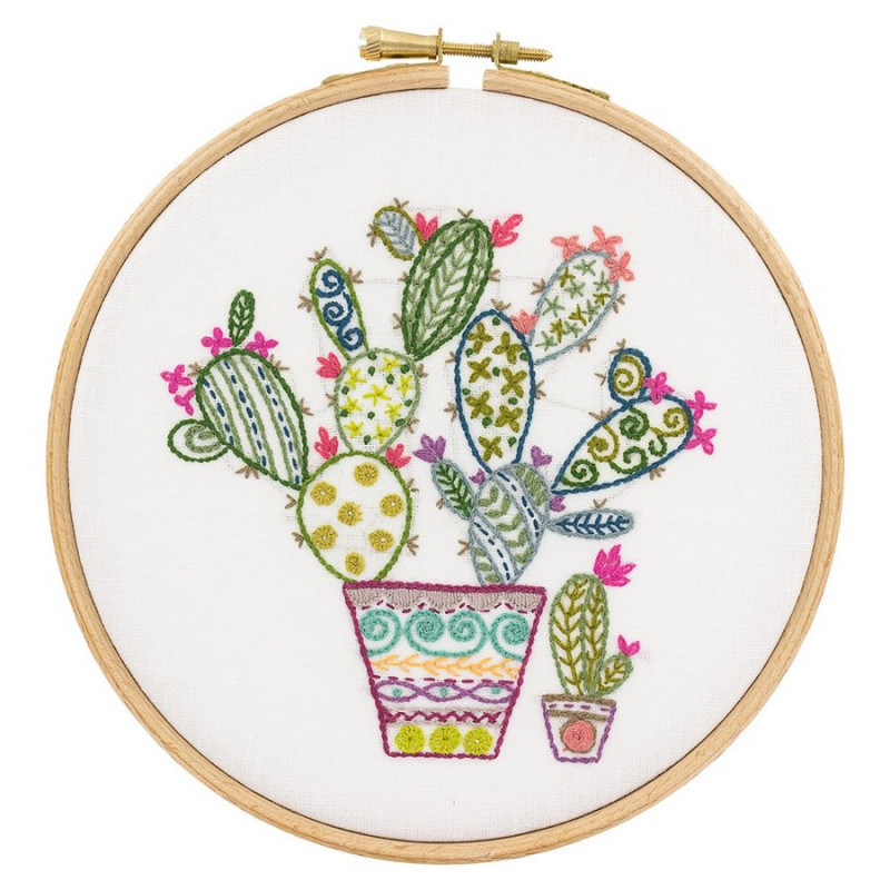 (by70402)初心者向け 刺繍キット フランス製　可愛いサボテン ししゅう